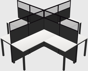 Shared l-shaped cubicles