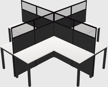 Shared l-shaped cubicles