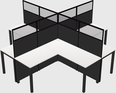 Shared l-shaped cubicles