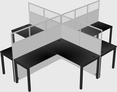 Shared l-shaped cubicles