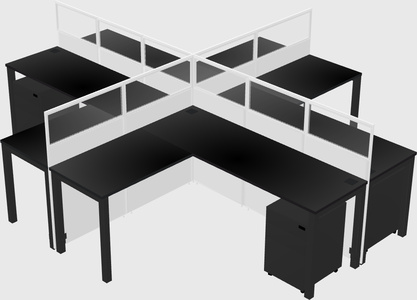Shared l-shaped cubicles