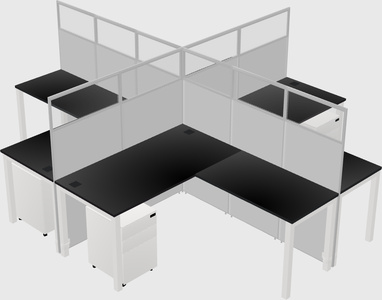 Shared l-shaped cubicles