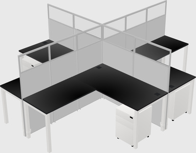 Shared l-shaped cubicles
