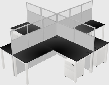 Shared l-shaped cubicles