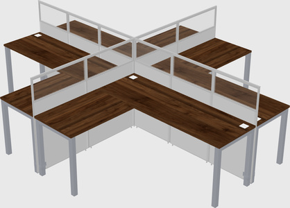 Shared l-shaped cubicles