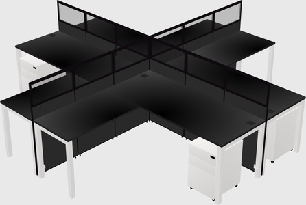 Shared l-shaped cubicles
