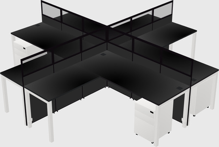 Shared l-shaped cubicles