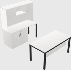 Parallel desk + cabinet