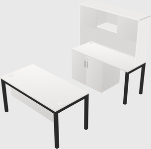 Parallel desk + cabinet