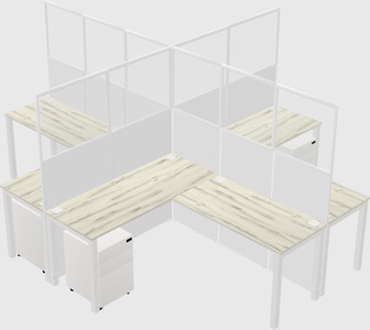 Shared l-shaped cubicles