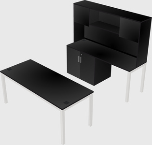 Parallel desk + cabinet