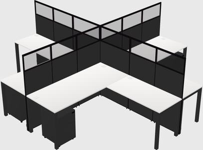 Shared l-shaped cubicles
