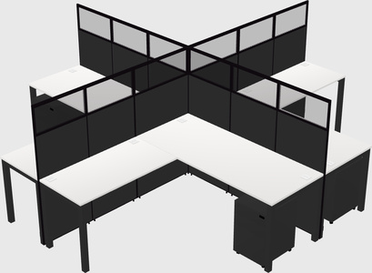 Shared l-shaped cubicles