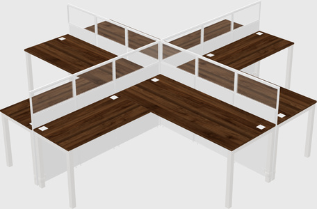 Shared l-shaped cubicles