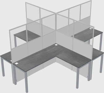 Shared l-shaped cubicles