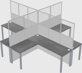 Shared l-shaped cubicles
