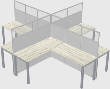 Shared l-shaped cubicles