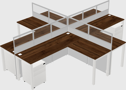 Shared l-shaped cubicles