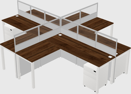 Shared l-shaped cubicles