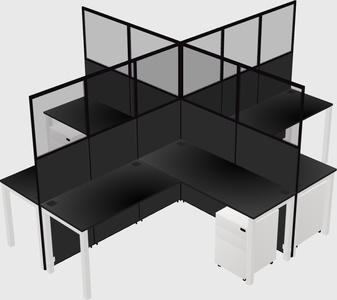 Shared l-shaped cubicles