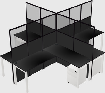 Shared l-shaped cubicles