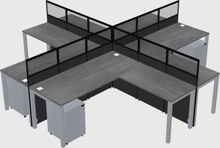 Shared l-shaped cubicles