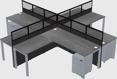 Shared l-shaped cubicles