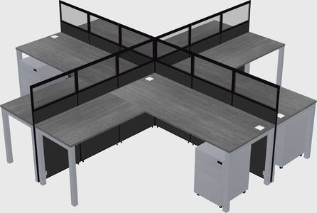 Shared l-shaped cubicles