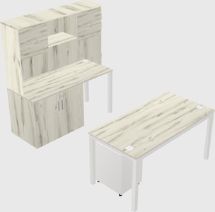Parallel desk + cabinet