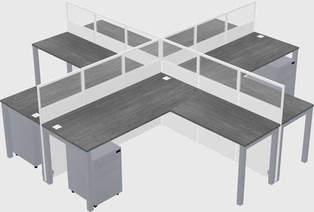 Shared l-shaped cubicles