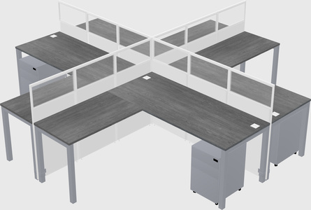 Shared l-shaped cubicles