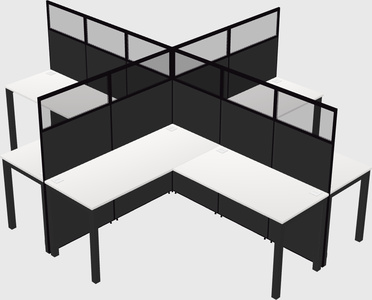 Shared l-shaped cubicles