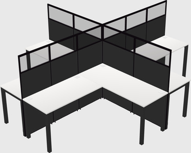 Shared l-shaped cubicles