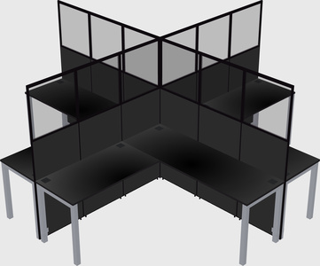 Shared l-shaped cubicles