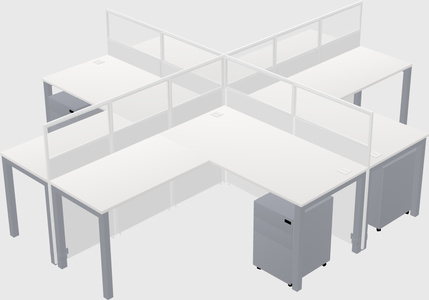 Shared l-shaped cubicles