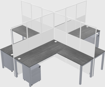 Shared l-shaped cubicles