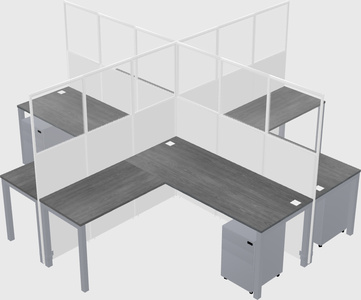 Shared l-shaped cubicles