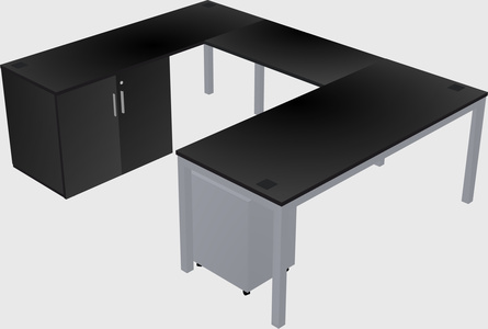 Bureau + armoire en u