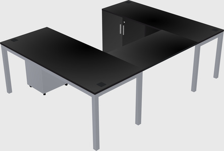 Bureau + armoire en u