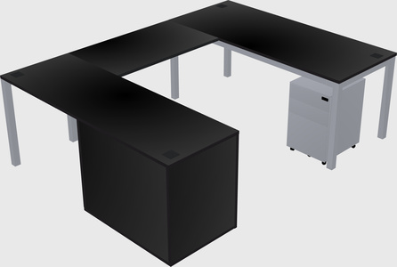 Bureau + armoire en u