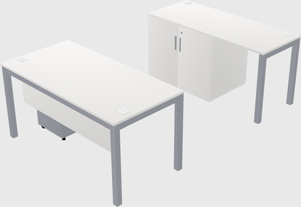 Parallel desk + cabinet