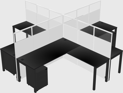Shared l-shaped cubicles