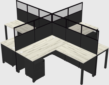 Shared l-shaped cubicles