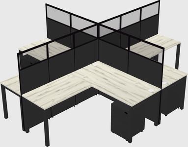 Shared l-shaped cubicles