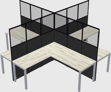 Shared l-shaped cubicles