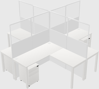 Shared l-shaped cubicles
