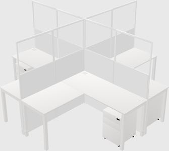 Shared l-shaped cubicles