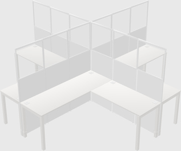 Shared l-shaped cubicles