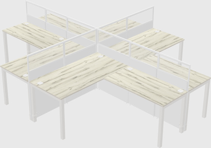 Shared l-shaped cubicles