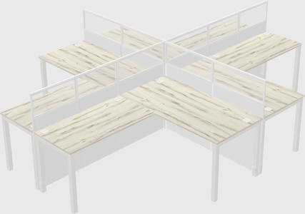 Shared l-shaped cubicles